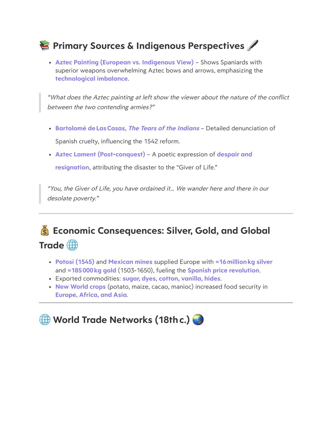# Spanish Conquest of the Americas
* Hernán Cortés landed on the Mexican coast with a small force of conquistadors equipped with horses, st