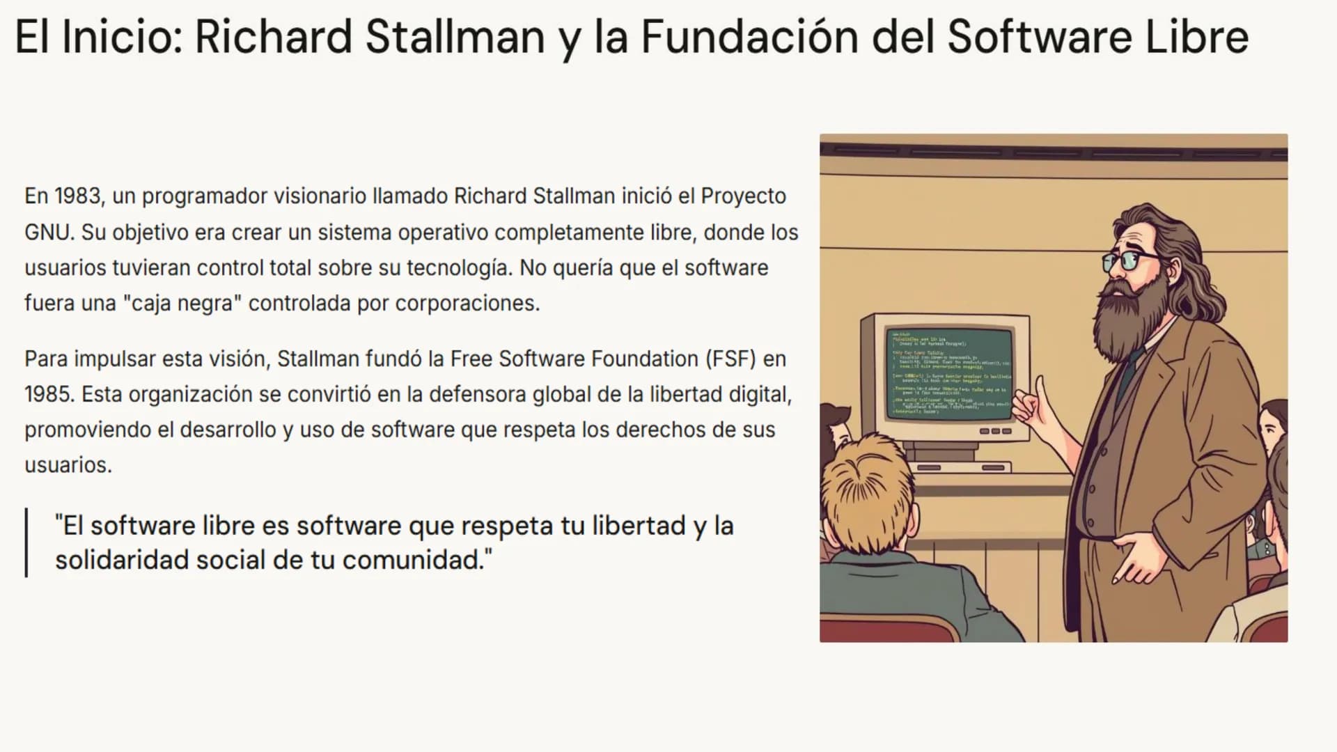CETIs No.67
Historia del Software Libre:
Libertad para todos en el
mundo digital
Cultura Digital I
Docente: Mtra. Denisse Cisneros García ¿Q
