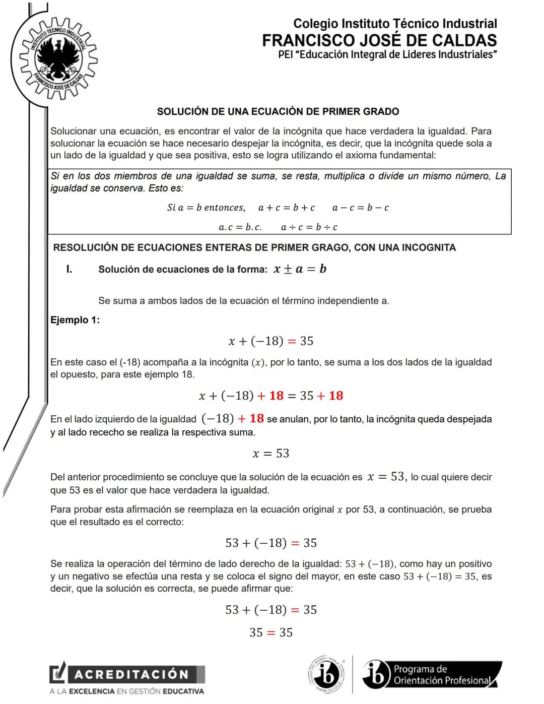 # Colegio Instituto Técnico Industrial
# FRANCISCO JOSÉ DE CALDAS
# PEI "Educación Integral de Líderes Industriales"
# G11T3 SOLUCIÓN DE EC