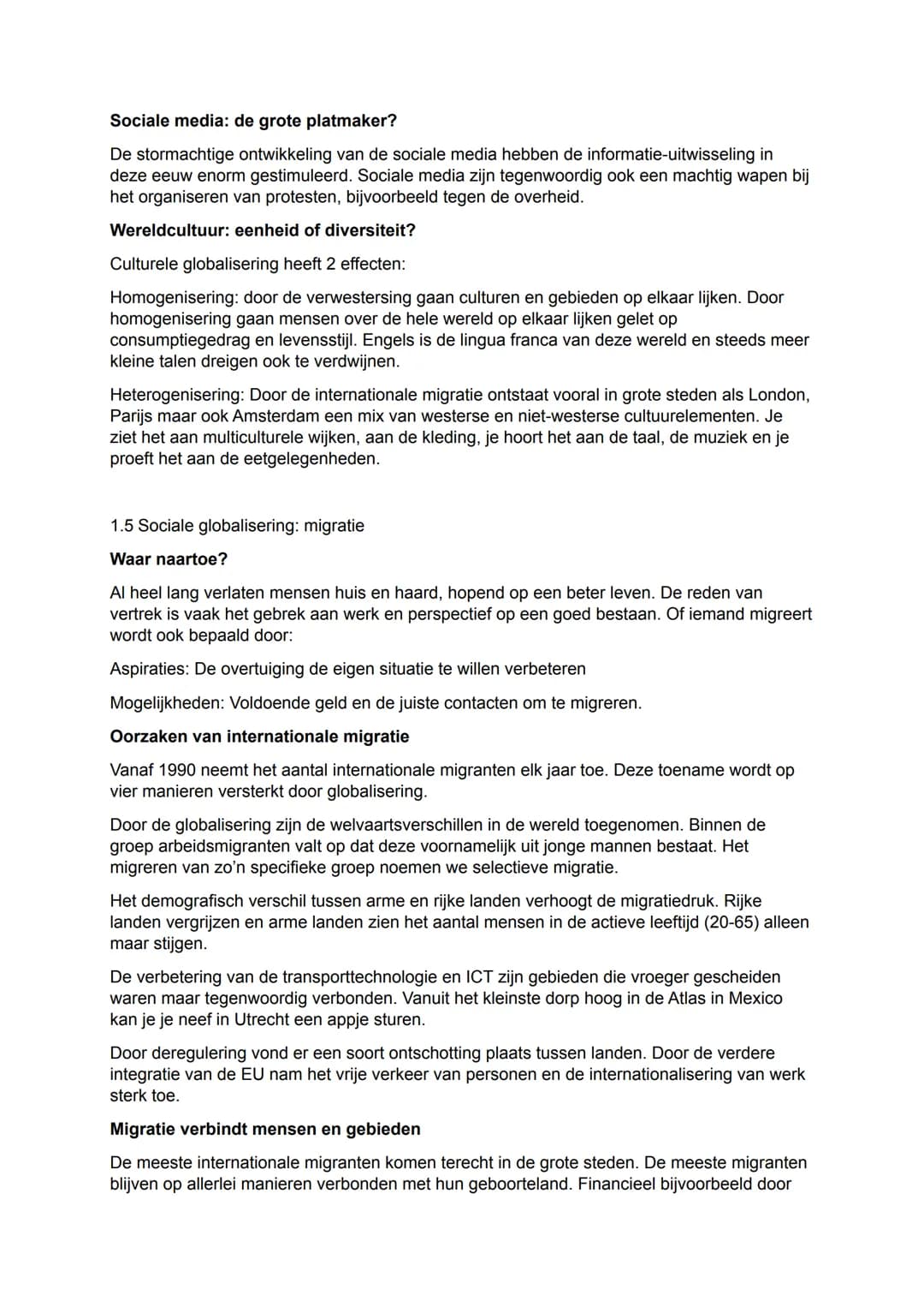 Hoofdstuk 1 Globalisering
1.1 Globalisering: one world?
Globalisering: wat is dat?
Globalisering heeft met aardrijkskunde te maken omdat het