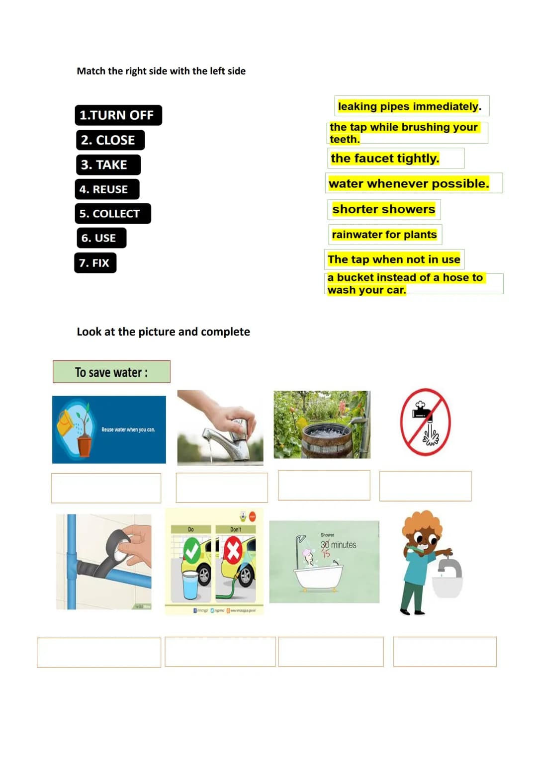 Water tip poster :
LET'S CREATE SLOGANS OR PHRASES TO SAVE
WATER
Ss will be able to write slogans or phrases to take care of water
using th