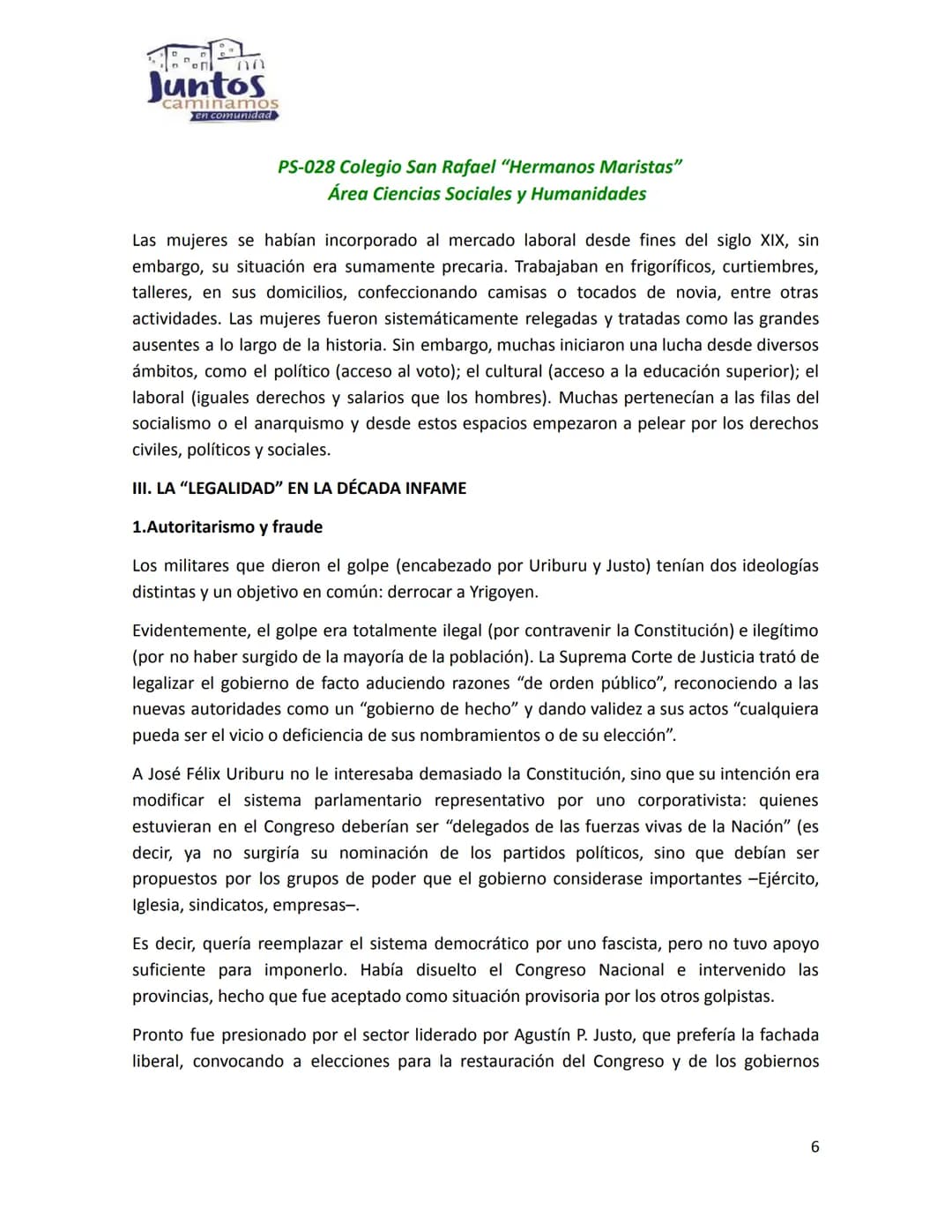 # Juntos
caminamos
en comunidad
PS-028 Colegio San Rafael "Hermanos Maristas"
Área Ciencias Sociales y Humanidades
# LA DÉCADA INFAME (193