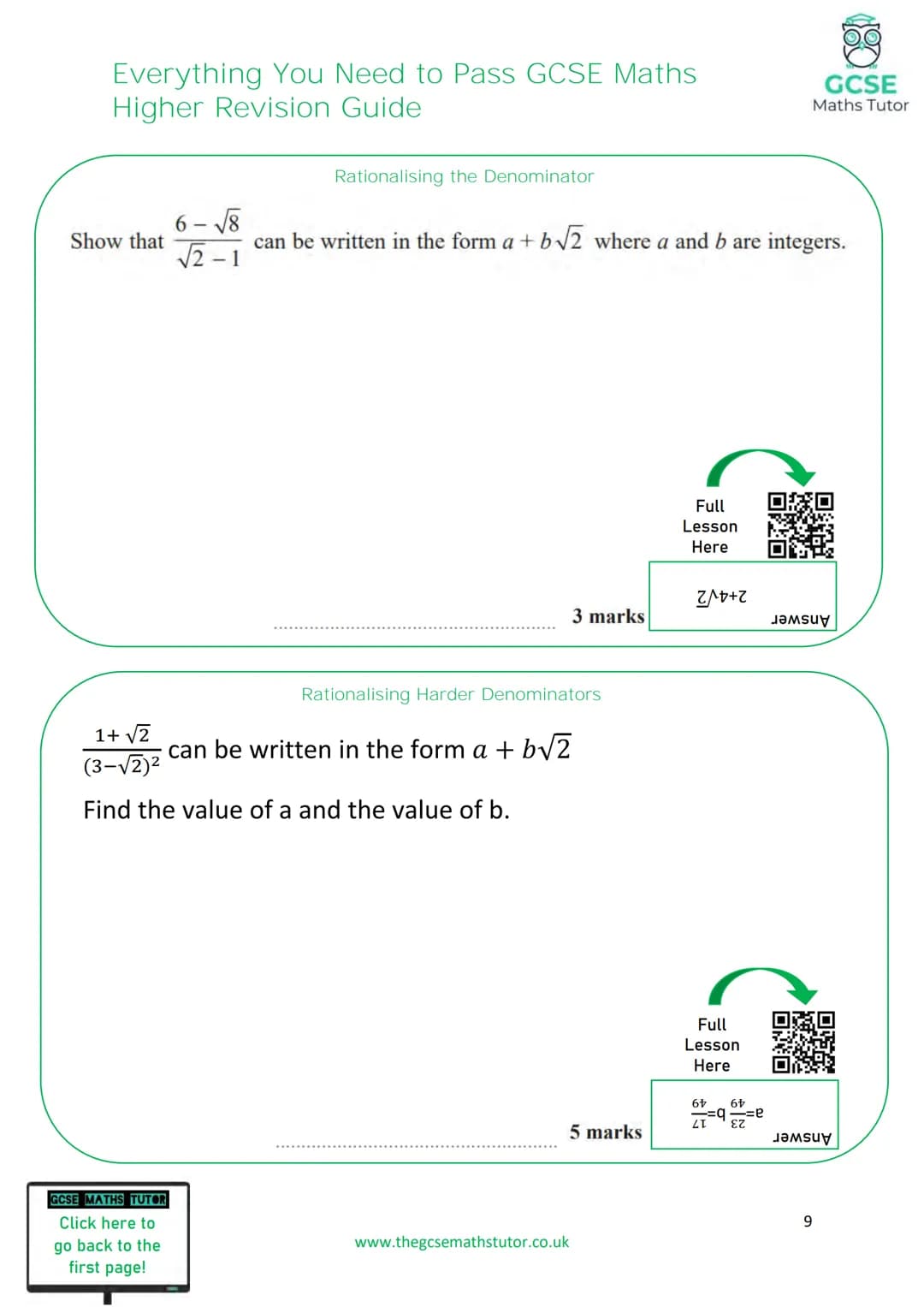 TGMT
THE ULTIMATE
REVISION GUIDE
FOR GCSE MATHS
EVERYTHING YOU NEED TO
PASS YOUR GCSE MATHS EXAM
HIGHER TIER
WWW.THEGCSEMATHSTUTOR.CO.