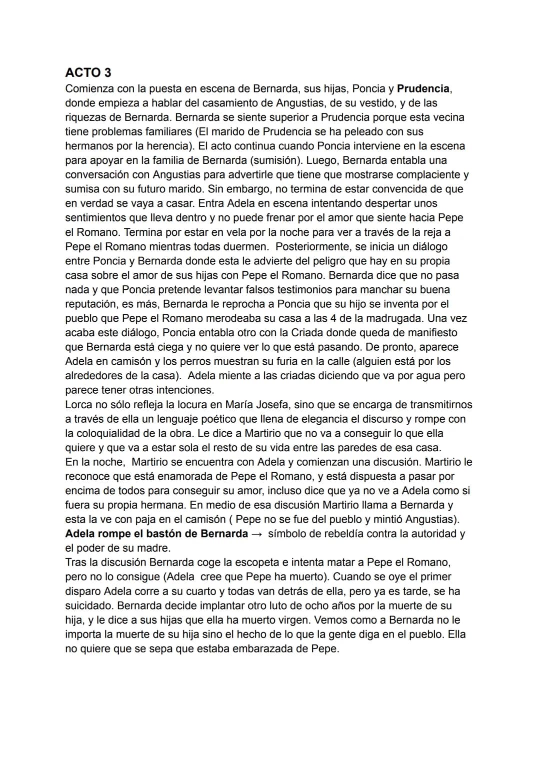 # Casa de Bernarda Alba
ACTO 1
La obra comienza con un diálogo entre la Criada y Poncia, donde ambas van a
criticar su posición social res