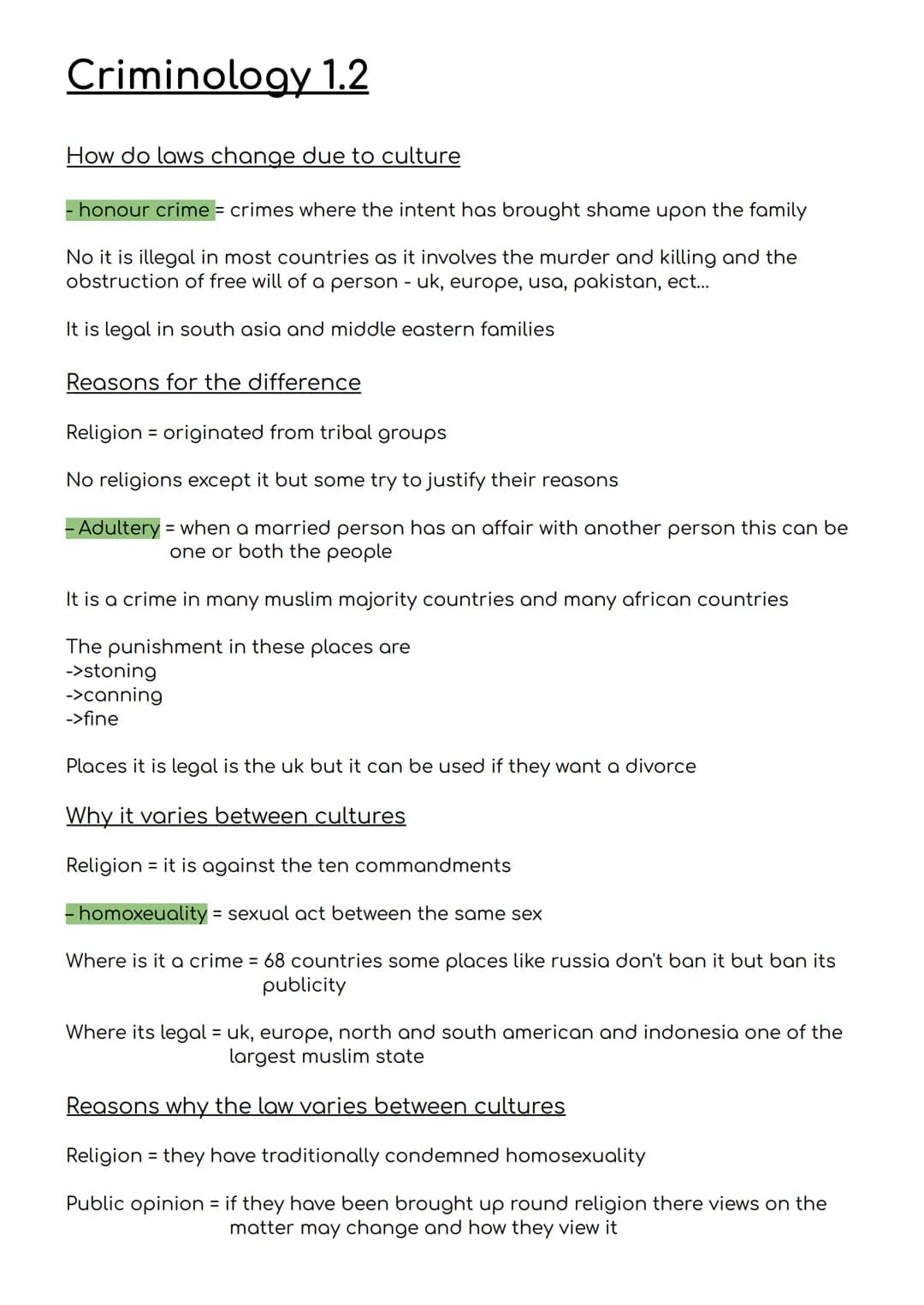 # Criminology
Applied
certificate and
diploma
Unit 2
Notes + revision
wjec # Criminology 1.1
Norms = general principles or guidelines