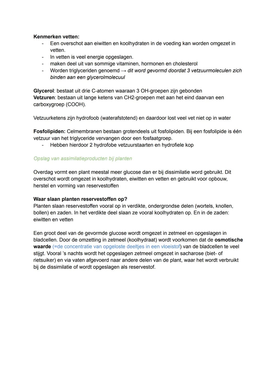 # 1 Chemie in cellen
Energierijke organische stoffen
Stofwisseling: Het geheel van chemische omzettingsprocessen in een organisme. Een
gro