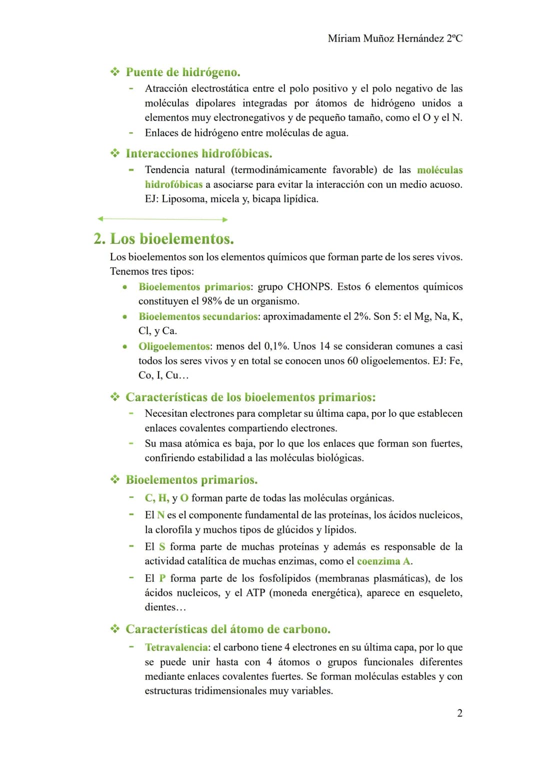 Míriam Muñoz Hernández 2°C
# Tema 1
## LOS BIOELEMENTOS, EL AGUA Y LAS SALES
### MINERALES
1. Los enlaces químicos.
Las uniones entre lo