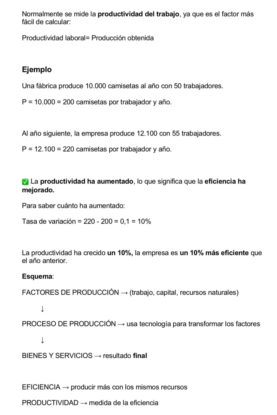 # TEMA 3. LA PRODUCTIVIDAD Y EL CRECIMIENTO ECONÓMICO
1.Eficiencia y productividad
1.1. El proceso de producción
El empresario organiza e