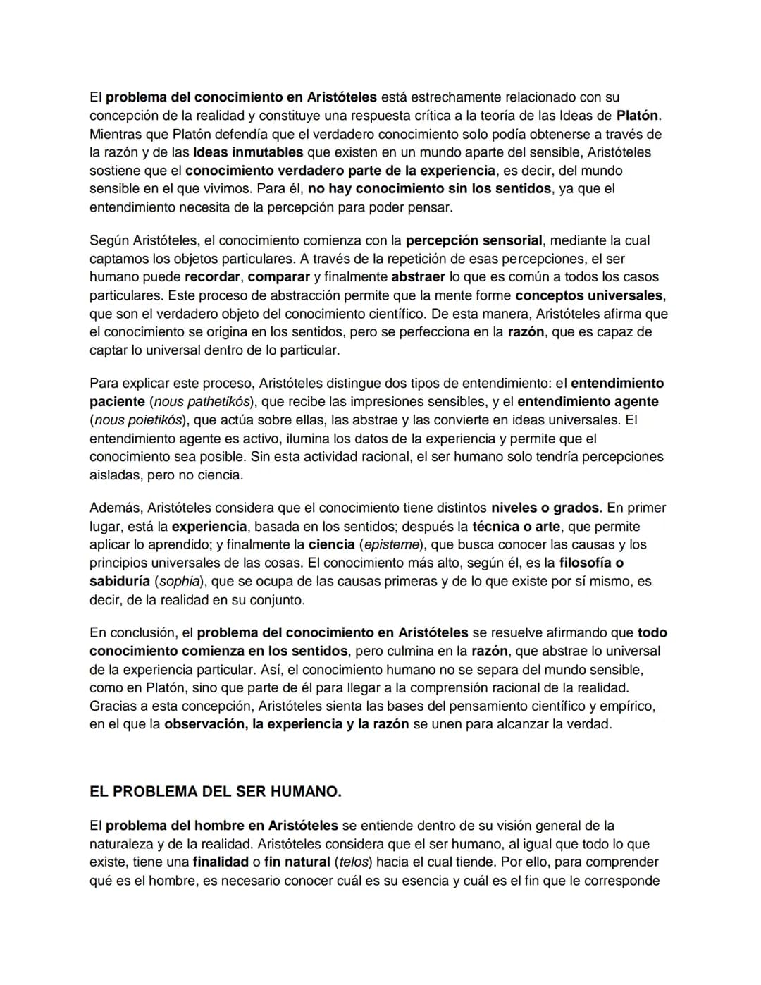 # ARISTÓTELES.
EL PROBLEMA DE LA REALIDAD.
El problema de la realidad en Aristóteles surge como respuesta a las ideas de su maestro
Platón