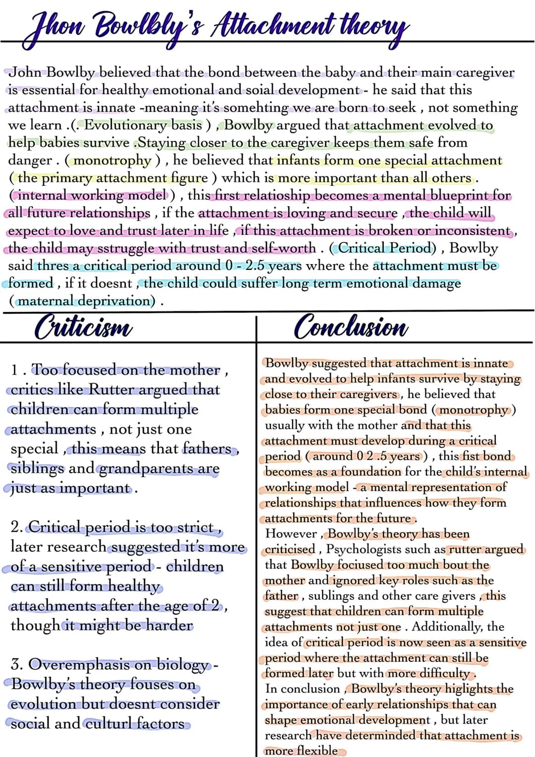 # Jhon Bowlbly's Attachment theory
John Bowlby believed that the bond between the baby and their main caregiver
is essential for healthy em