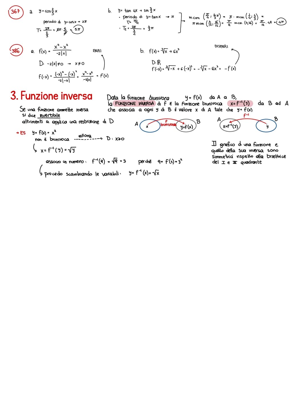 1. Funzioni reali di variabile reale
• Definizione di funzione
Dati due sottoinsiemi A e B (non woti) di R, una funzione ƒ da A a B è una