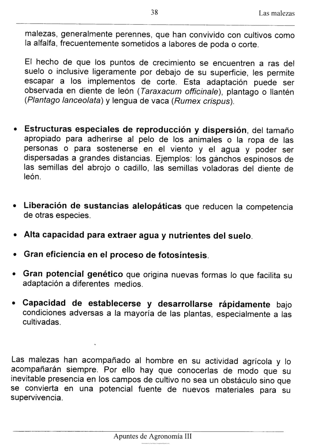 Las malezas
UNIDAD II: LAS MALEZAS
Ignacio Enrique Vivas Enríquez*
Pedro Carrillo Eligio*
Mardonio García Pineda*
Crispín Cortés Flores*