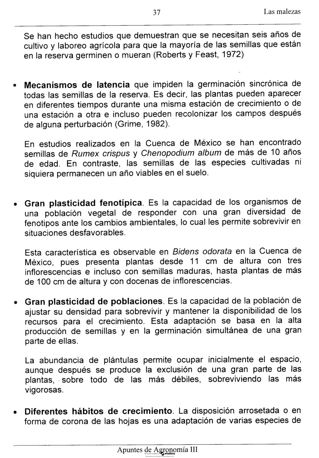 Las malezas
UNIDAD II: LAS MALEZAS
Ignacio Enrique Vivas Enríquez*
Pedro Carrillo Eligio*
Mardonio García Pineda*
Crispín Cortés Flores*