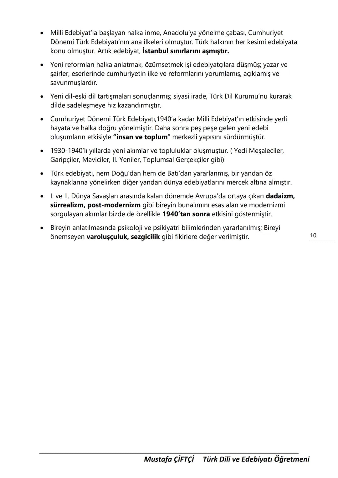TES-IS
ADOLU LİSESİ
Μ.Ε. Β.
2006
SANLIURFA
TES-İŞ ANADOLU LİSESİ
10. SINIF
TÜRK DİLİ VE EDEBİYATI DERS
NOTLARI
(YENİ MÜFREDATA GÖRE HAZIR