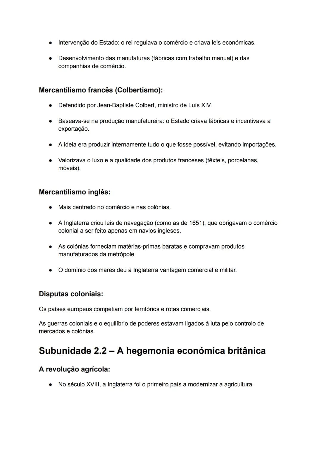 # MÓDULO 4 - A Europa nos séculos XVII e XVIII
Unidade 2- O triunfo dos Estados e dinâmicas económicas
## Subunidade 2.1 - Reforço das eco