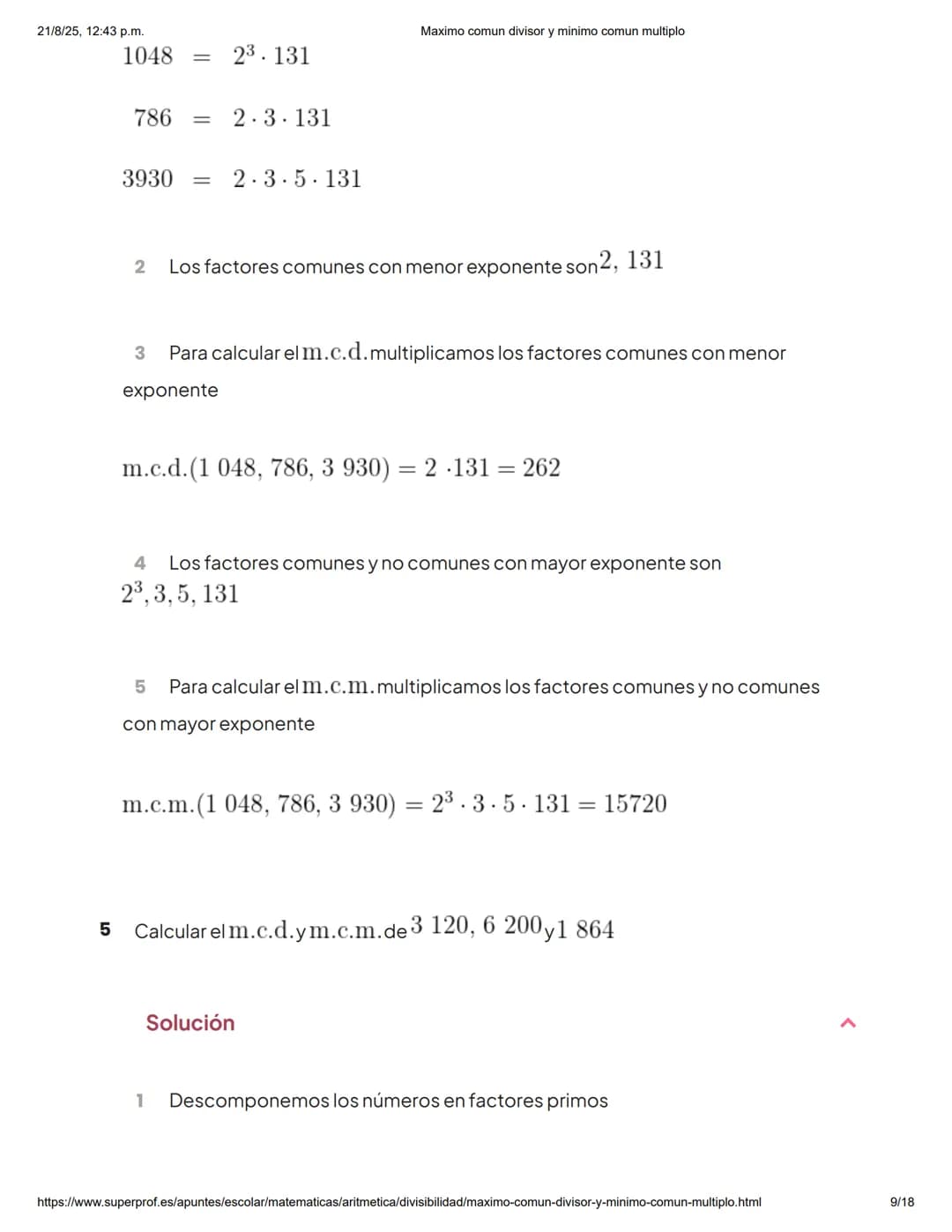 21/8/25, 12:43 p.m.
Maximo comun divisor y minimo comun multiplo
Aprende Matemáticas con los mejores
¡1ra clase gratis! >
Capítulos
Máx