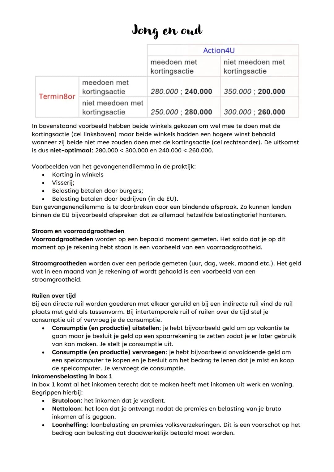 # Jong en oud
Bij een simultaan spel beschikken de twee spelers over dezelfde informatie. Ze kunnen niet
overleggen en weten niet wat elkaa
