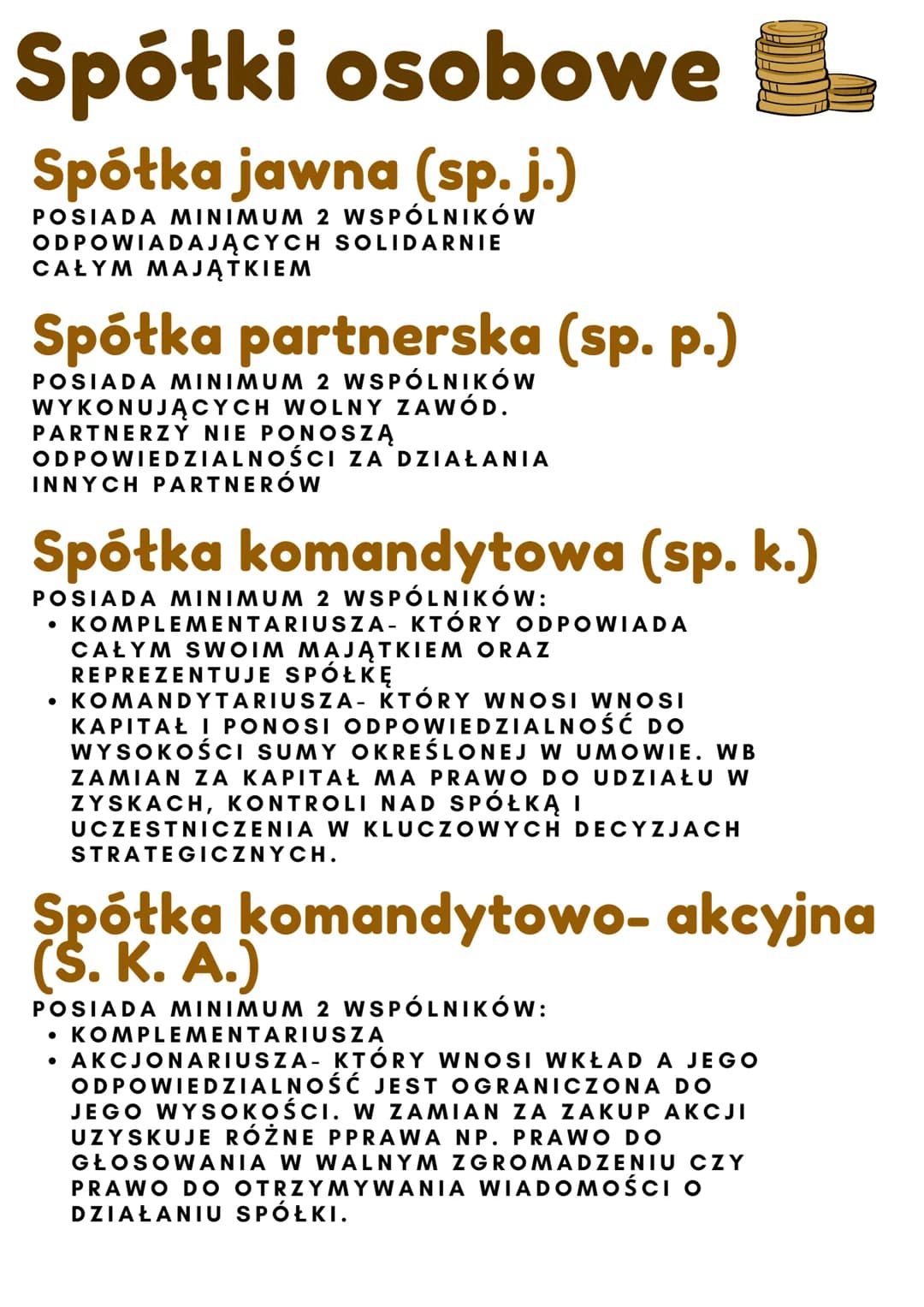 # Spółki
✓
# Handlowe
A SPÓŁKI HANDLOWE MAJĄ
ZDOLNOŚĆ PRAWNĄ, SĄ
PODMIOTAMI PRAWA,
REJESTRUJĄ SIĘ W KRS I MOGĄ
ZACIĄGAĆ ZOBOWIĄZANIA W
SW