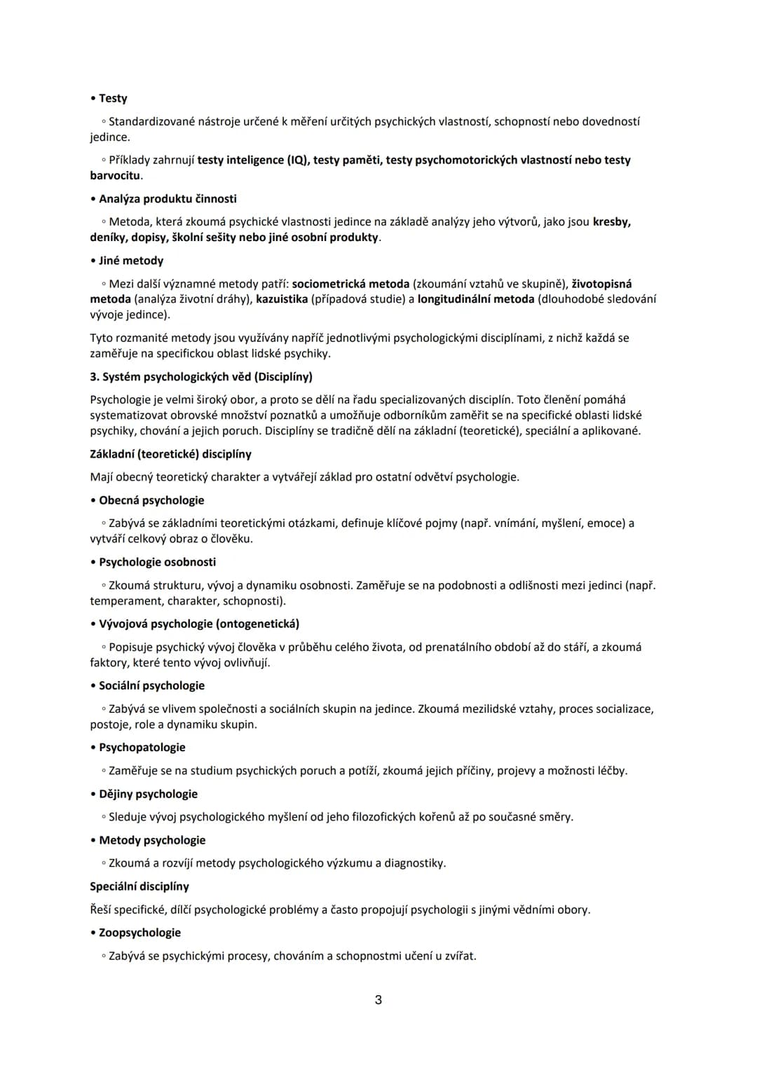 # Maturitní otázka č. 1 Předmět psychologie
1. Vymezení psychologie
Psychologie představuje klíčovou vědní disciplínu, jejímž cílem je sys