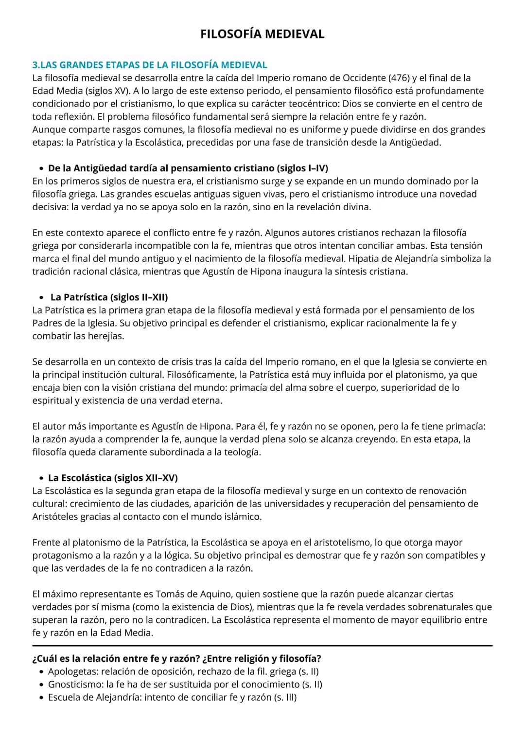 # FILOSOFÍA MEDIEVAL
CONTEXTO HISTÓRICO, CULTURAL Y FILOSÓFICO
La Edad Media se extiende aproximadamente desde el siglo V hasta el siglo X