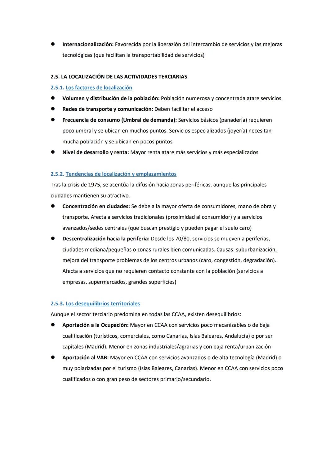 # LOS ESPACIOS DEL SECTOR TERCIARIO
ONIDAD 6
1. EL PROCESO DE LA TERCIARIZACIÓN
El sector terciario abarca actividades que prestan servici