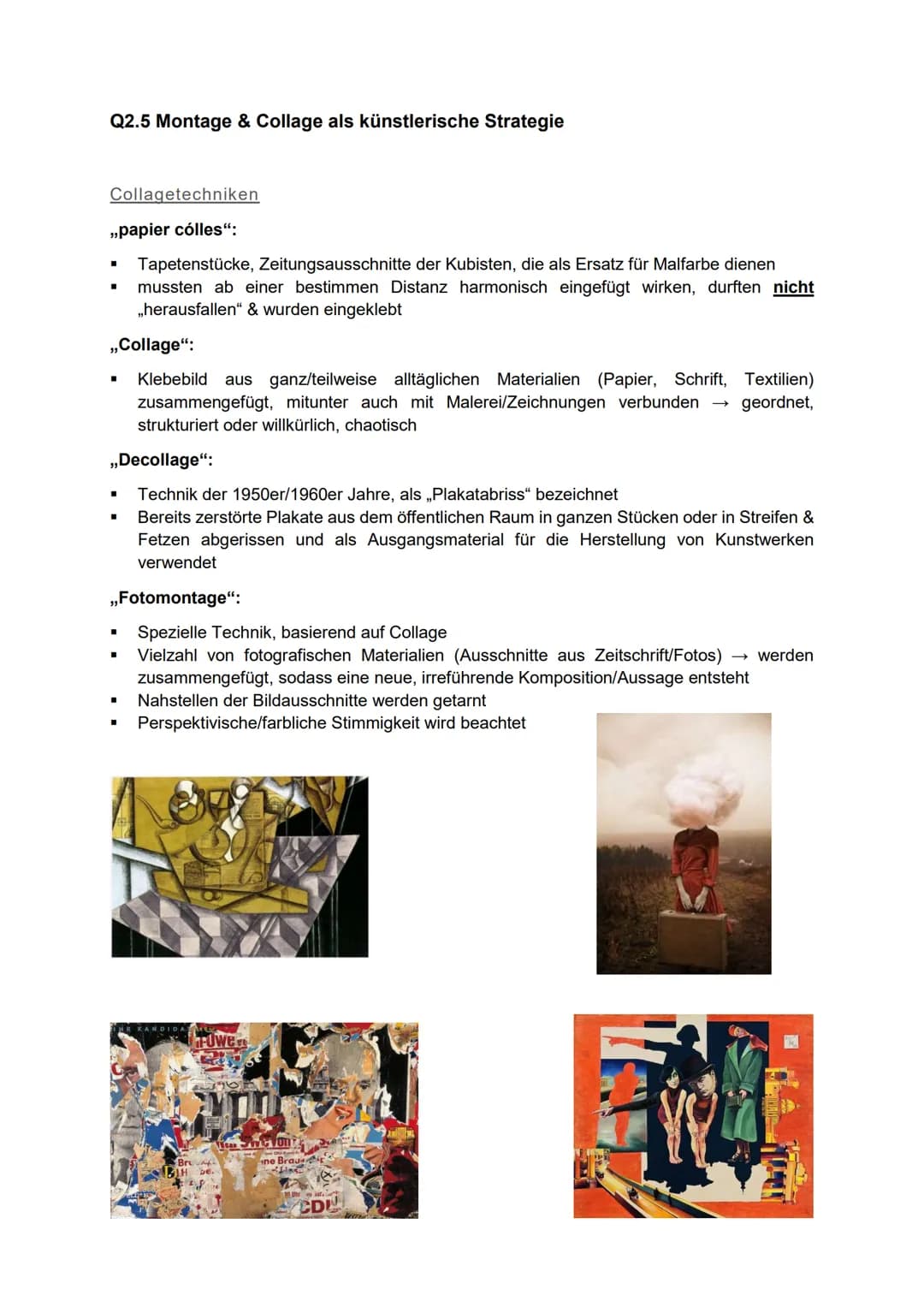 # Analyse einer Collage
Q2, Kunst LK
## Einleitung:
### Daten zum Künstler & zum Werk.
Künstler, Titel, Enstehungsjahr, Material, Maße/Größ
