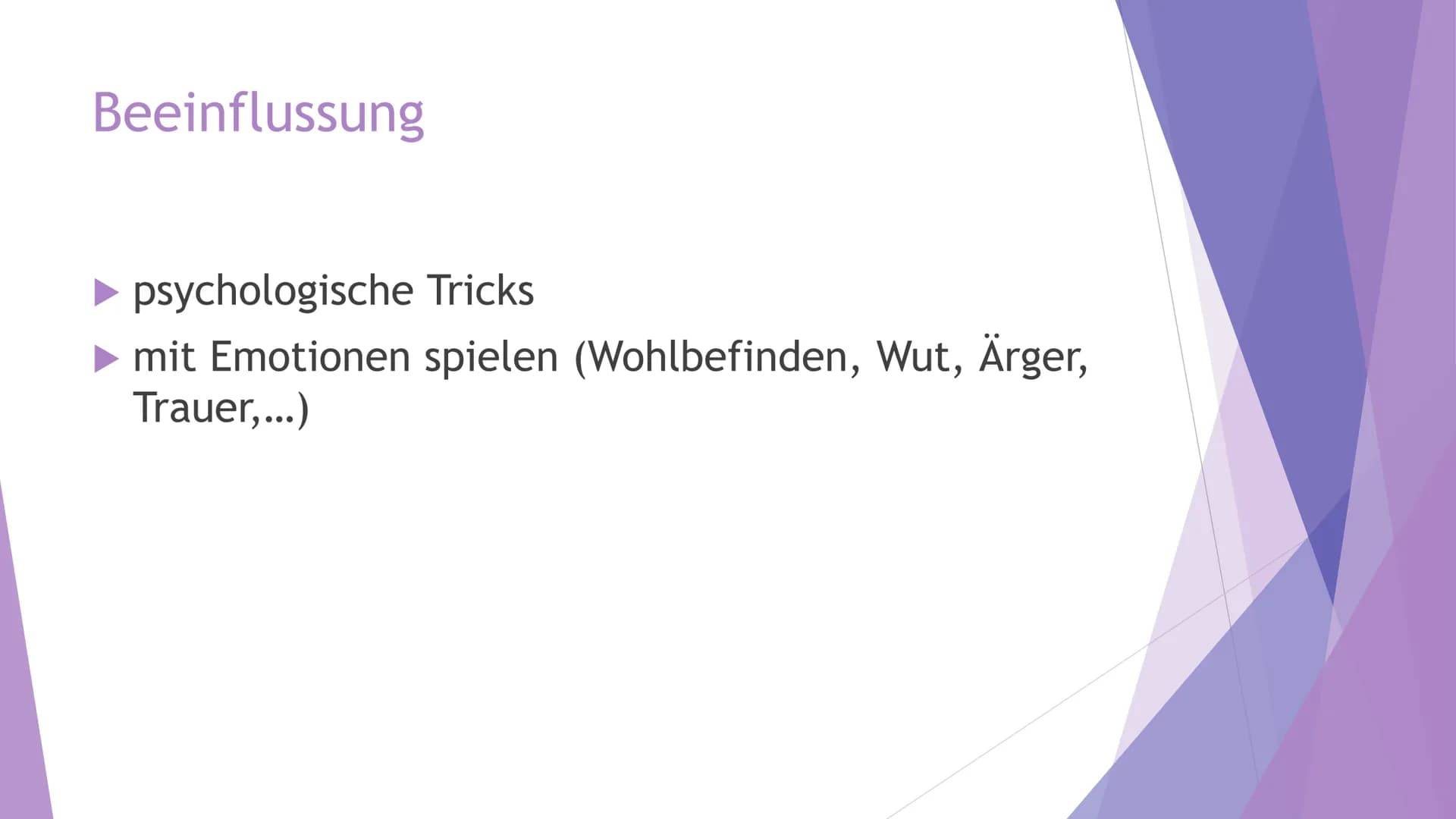 Wie beeinflusst uns
Werbung? # Was ist Werbung?
- Information über Produkt, Dienstleistung oder Idee
- soll zum Kauf anregen
- Fernsehen, Ra