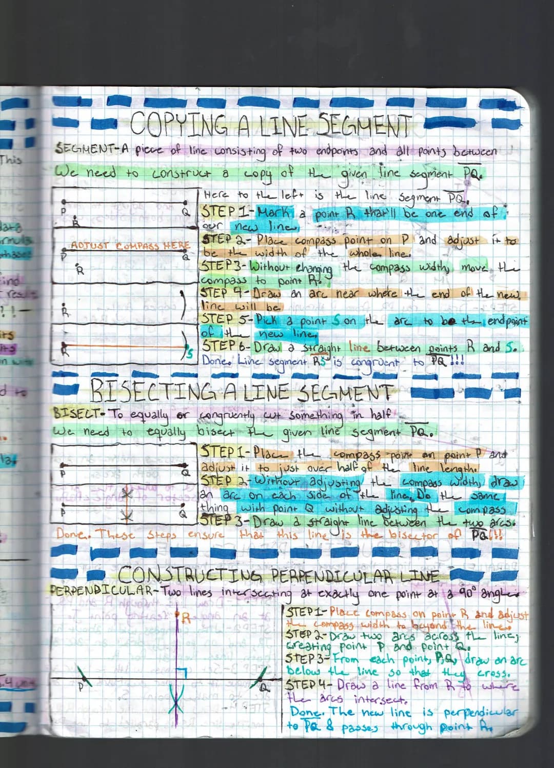## COPYING A LINE SEGMENT
SEGMENT-A piece of line consisting of two endpoints and all paints between
We need to construct a copy of the give