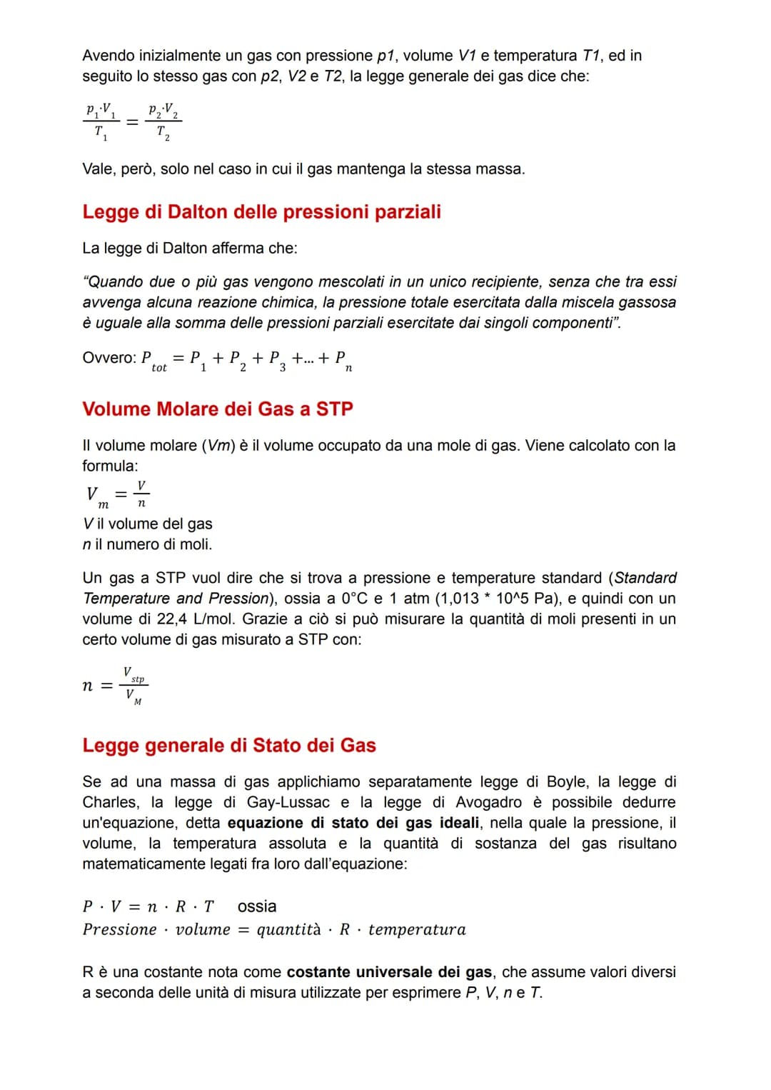 # Le leggi dei gas
Gas ideale/perfetto
La principale caratteristica della materia gassosa è la "confusione". Per spiegare a
cosa è dovuto