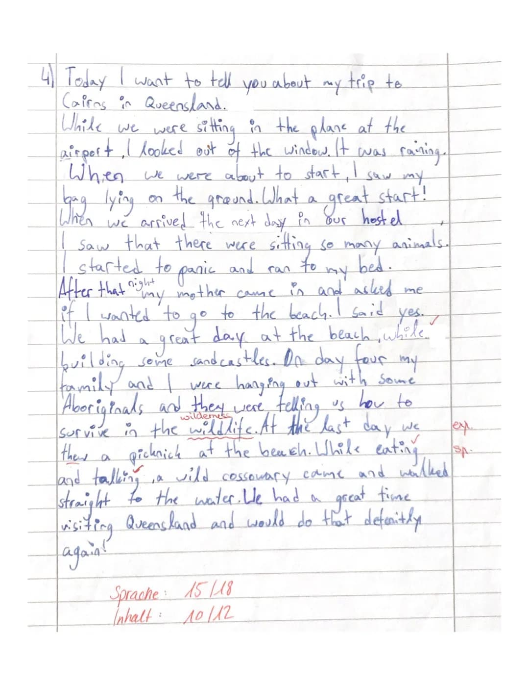English – 9b – Test No. II Name: Sophie 29.11.2018
1 The Torres Strait Islanders
Read the text. Then do the task.
A short history of the