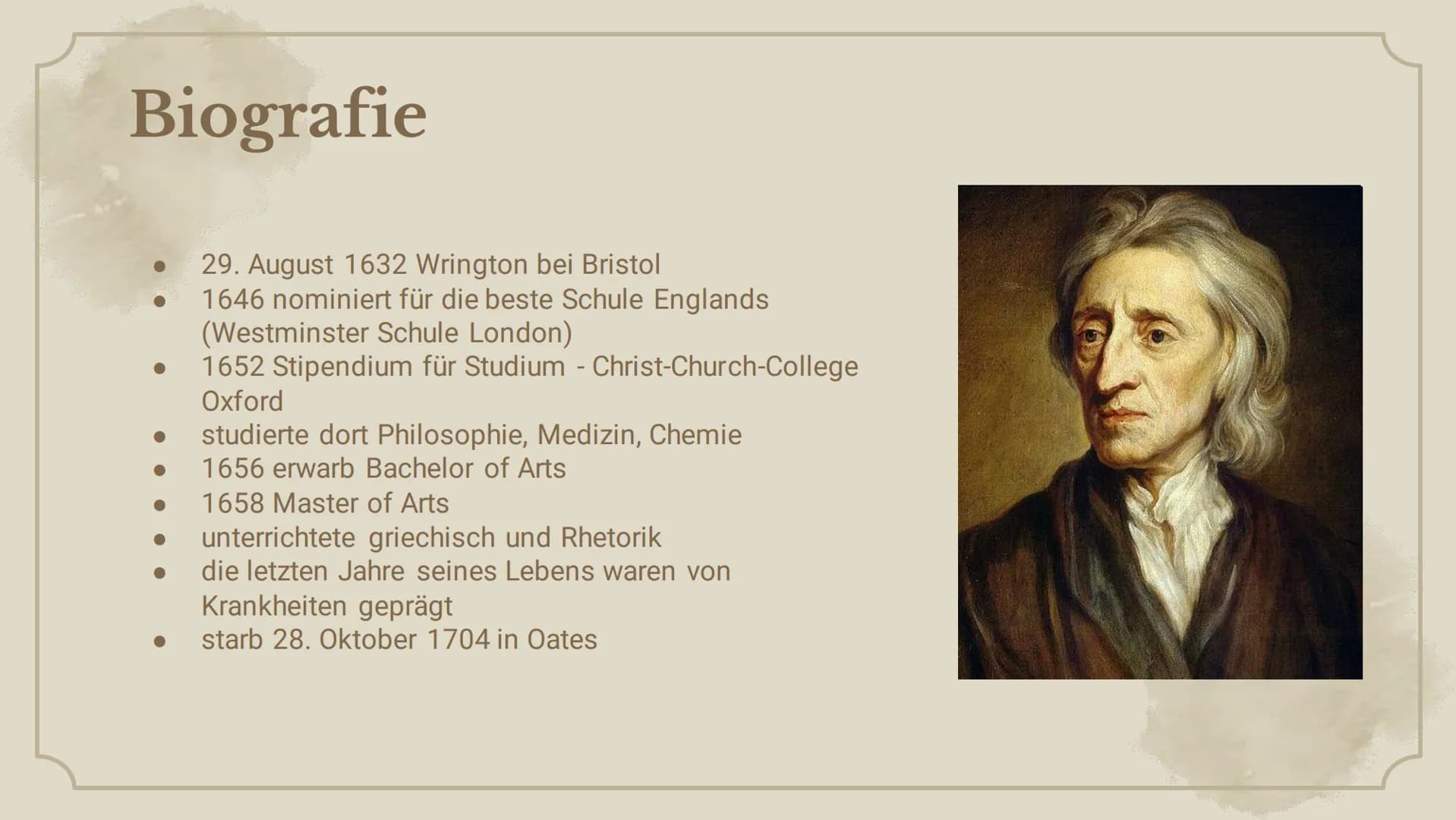 Arzt, Philosoph und
Vordenker der Aufklärung,
gilt heute als Urvater des
+
+
Liberalismus.
John Locke
+
# Inhaltsverzeichnis
01. Allgemei