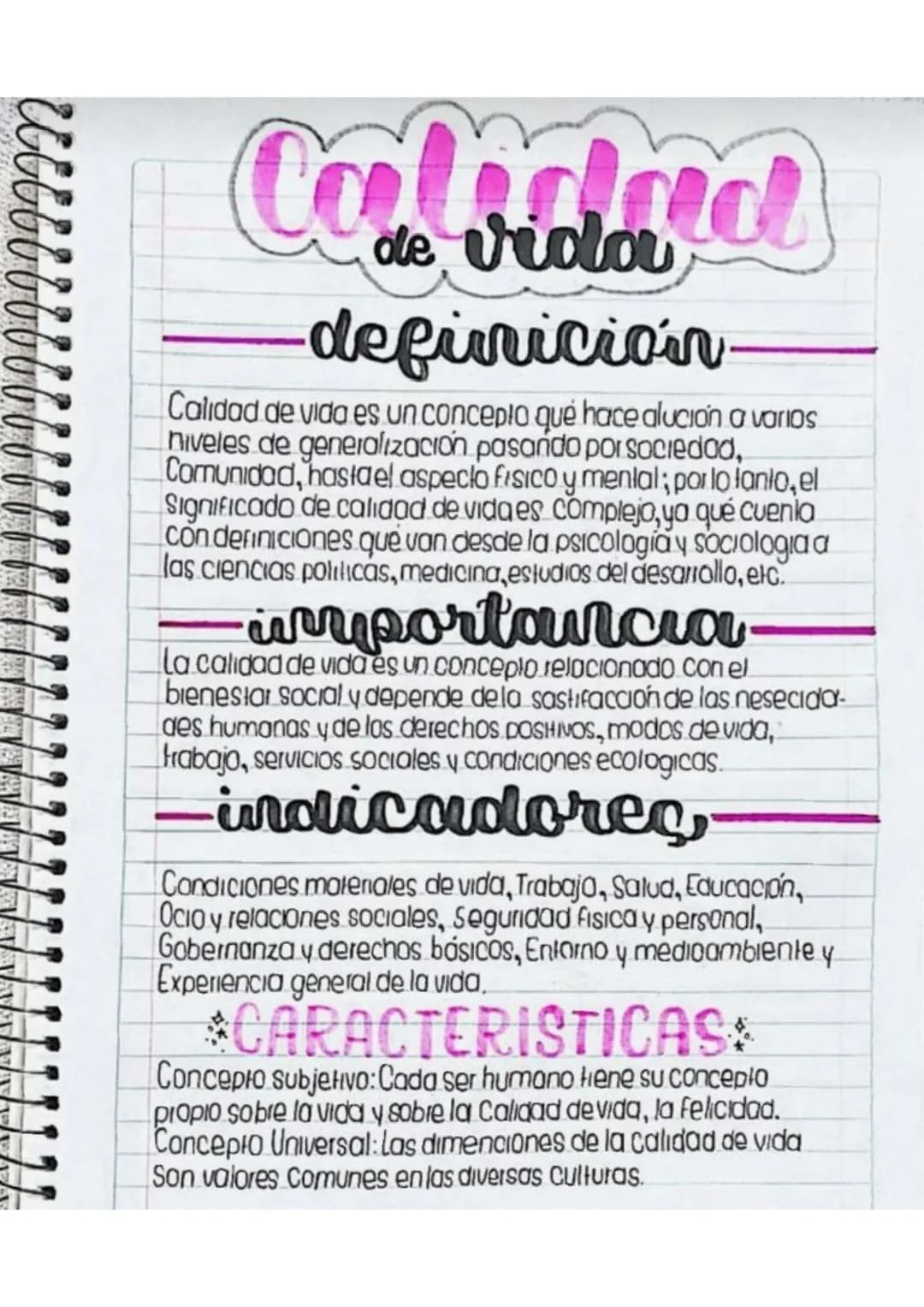 # Calidad
de vida
- definicion
Calidad de vida es un concepta qué hace alución a varias
niveles de generalización pasando por sociedad,
Co