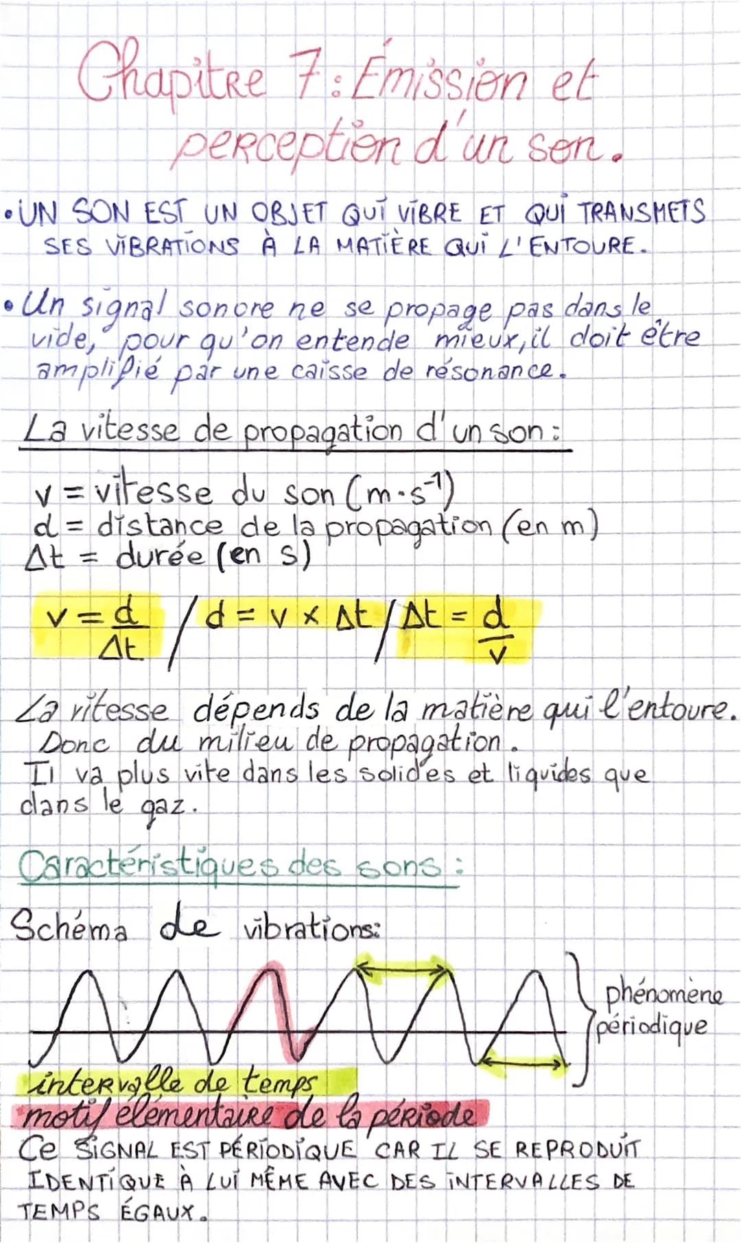 # Chapitre 7: Emission et
perception d'un sen.
• UN SON EST UN OBJET QUI VIBRE ET QUI TRANSMETS
SES VIBRATIONS À LA MATIÈRE QUI L'ENTOURE.
