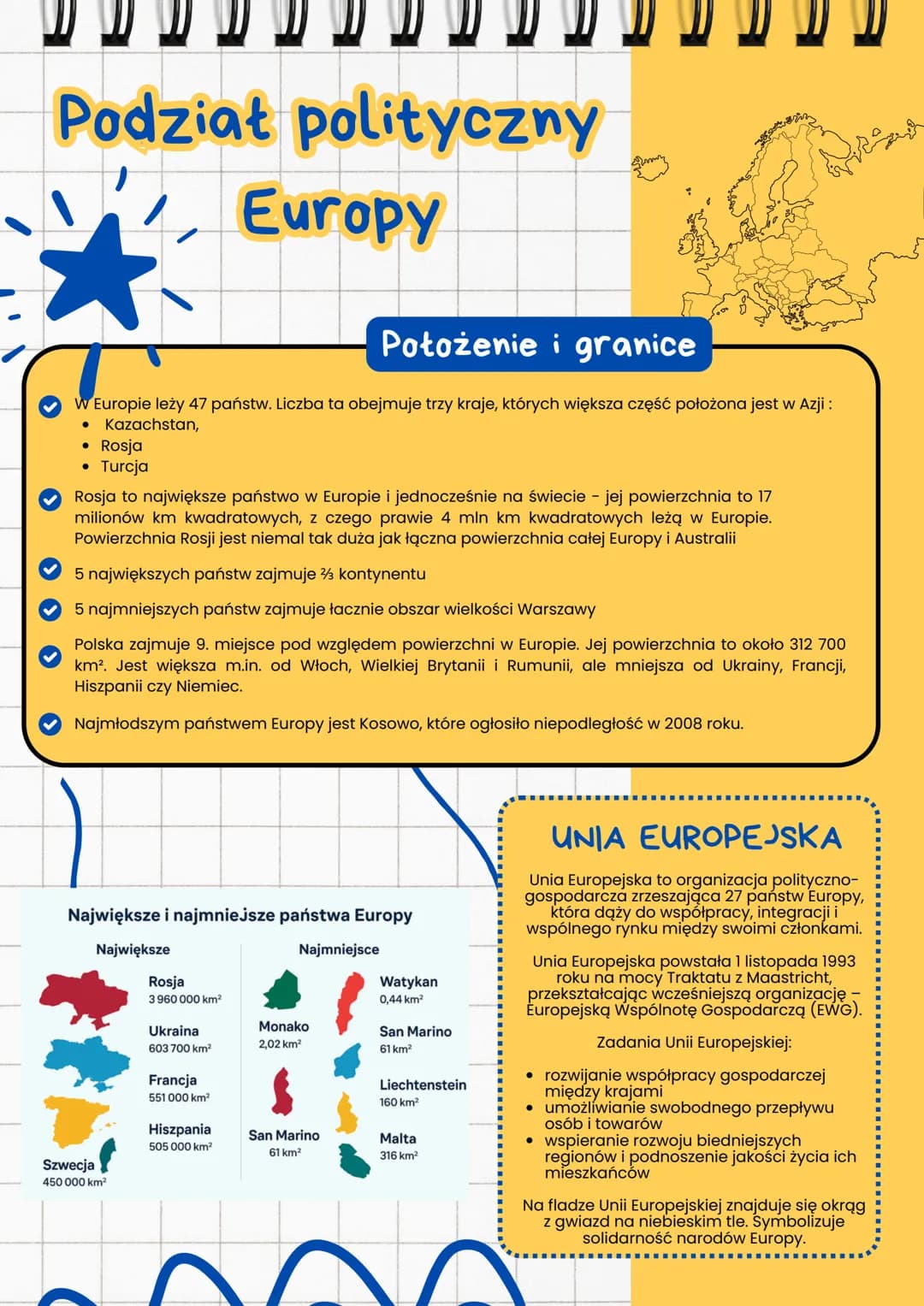 # Europa
ŚRODOWISKO I LUDNOŚĆ
Europa
Europa to jeden z najmniejszych kontynentów.
Zajmuje 10,5 mln km kwadratowych, co stanowi 0,02
powi