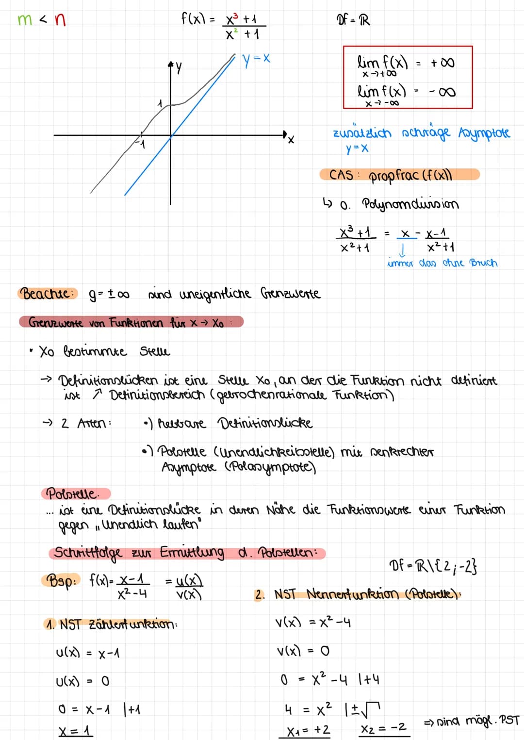 # Grenzwerte von Funktionen
allgemeiner Funktionsum:
GANZRATIONALE FUNKTIONEN:
f(x) = an.x + An-1 X-1 ... a₁. X¹ + ao.x。
GEBROCHENRATION