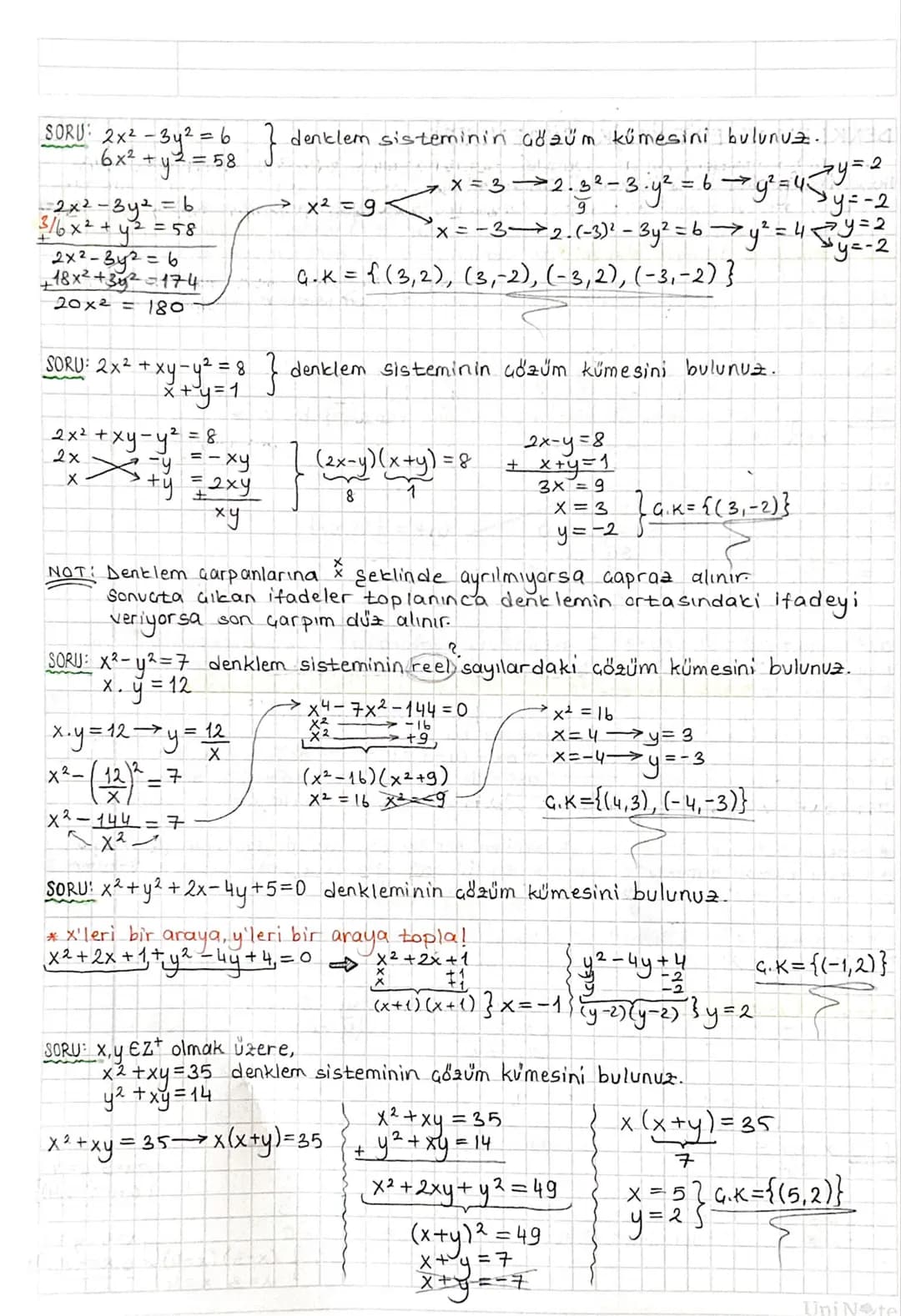 # DENKLEM VE EŞİTSİZLİK SİSTEMLERİ
İkinci Dereceden İki Bilinmeyenli Denklemler:
ax+by+c=0 denklemi birinci dereceden iki bilinmeyenli denk