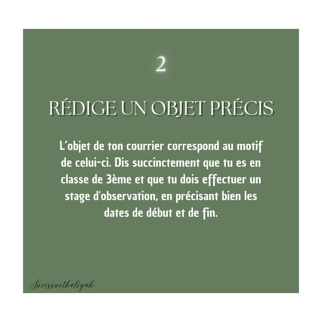 Comment faire une
LETTRE DE
MOTIVATION
3ème
Successwithaliyah Une lettre de motivation
c'est quoi ?
Une lettre de motivation est
un courri