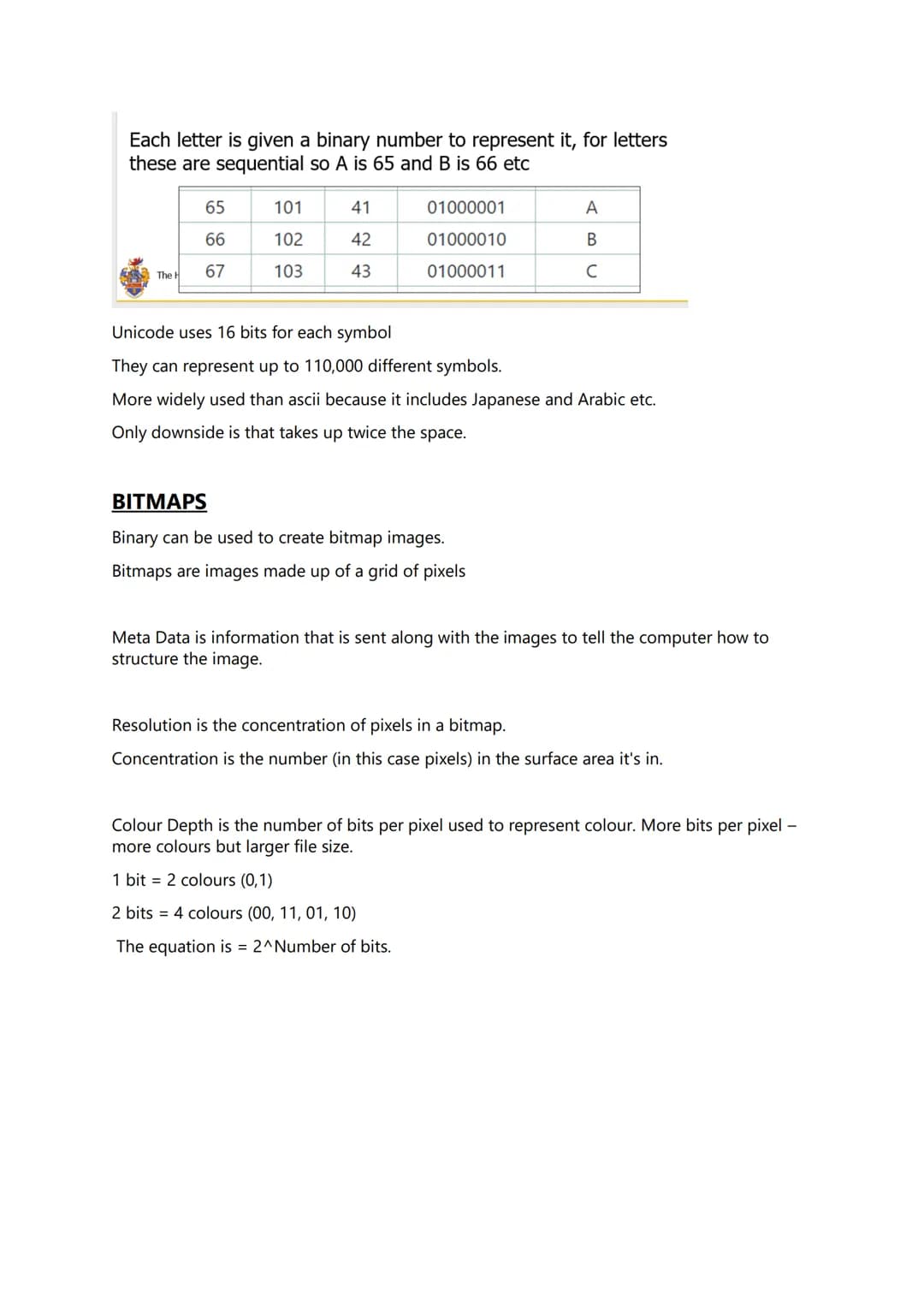 Computer Science Binary and Hexadecimal
Binary is information represented as electricity:
1 = on
0 = off
Logic gates can be used by comp