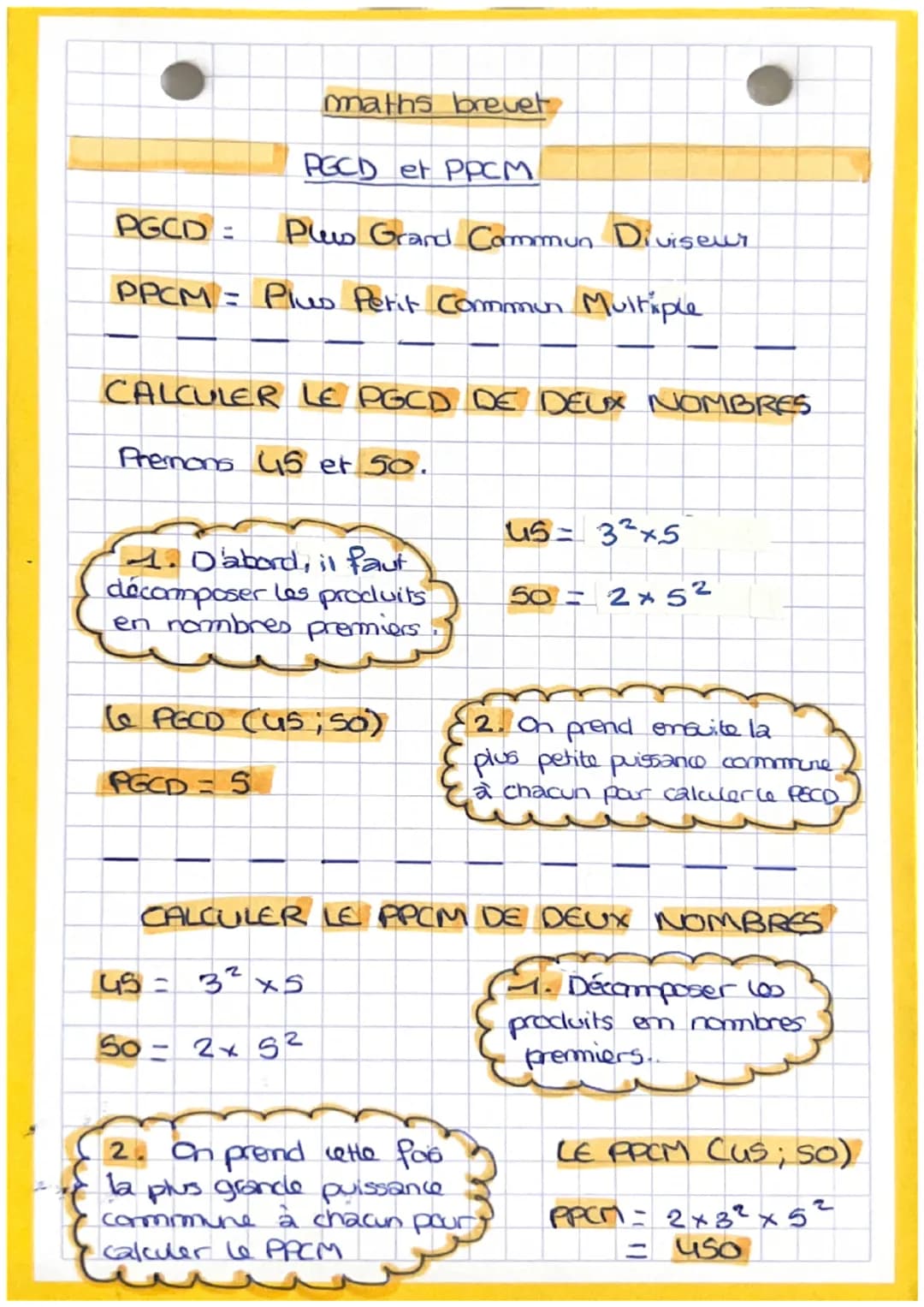 maths brevet
PGCD et PPCM
PGCD= Plus Grand Commun Diviseur
PPCM = Plus Perit Commun Multiple
CALCULER LE PGCD DE DEUX NOMBRES
Prenons 4