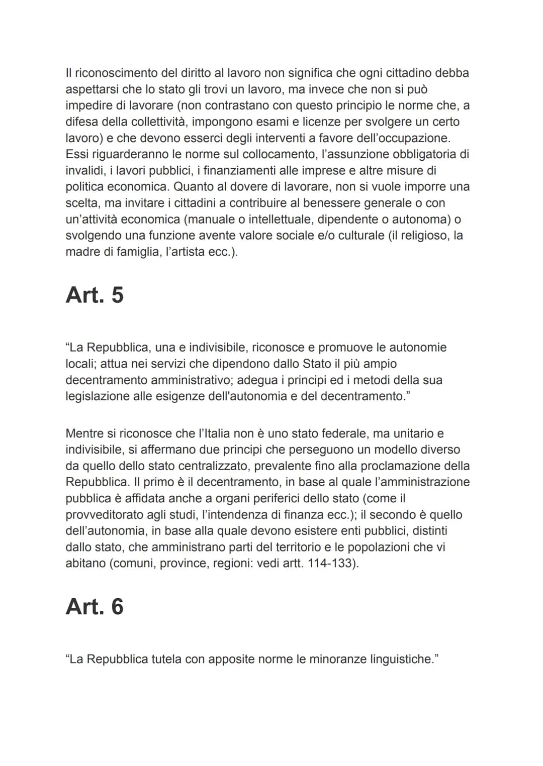 # La costituzione
Principi fondamentali
Art. 1
"L'Italia è una Repubblica democratica, fondata sul lavoro. La sovranità
appartiene al popolo