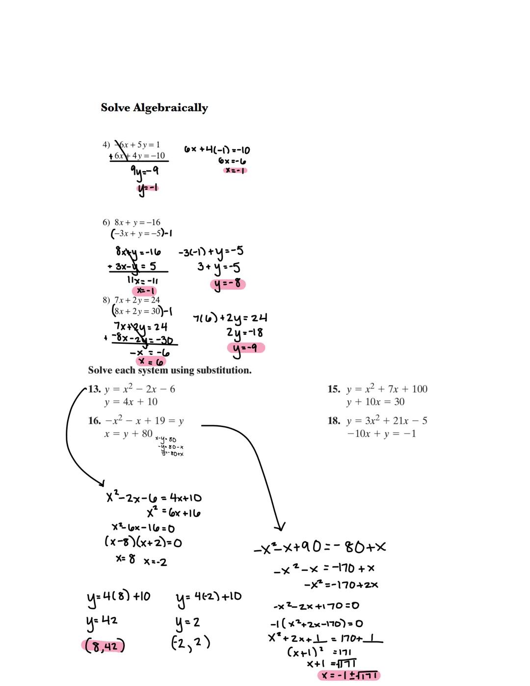Name: Layla Guthrie
Systems of Equations Worksheet
1. The functions f(x) and g(x) are graphed on the set
of axes below.
For which value o
