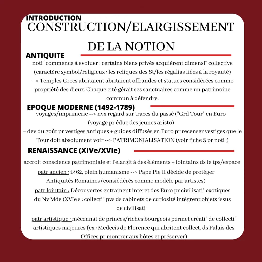 identifier/protéger/valoriser
INTRODUCTION
LE PATRIMOINE
ETYMOLOGIE DU MOT
PATRIMOINE
"patrimonium" = renvoie à
l'héritage paternel
(biens/