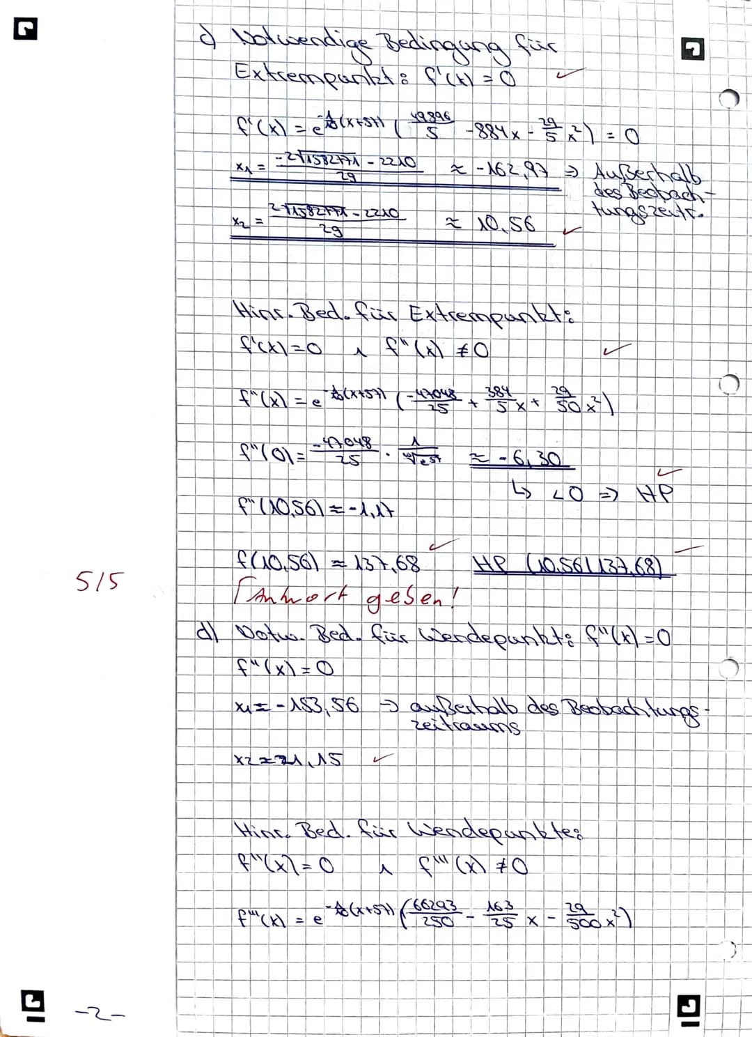 Mathe-Klausur'
Thema: Analysis (e-Funktionen)
04.05.2022
Hilfsmittelfreier Teil - Zeit: Maximal 40 Minuten
Aufgabe 1:
Gegeben ist die Funkt