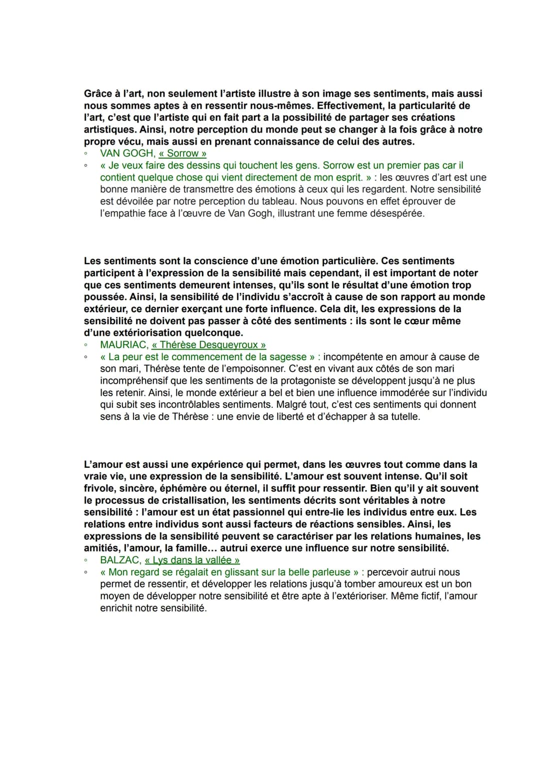 # Exemples et références à utiliser pour des arguments sur les
expressions de la sensibilité
Le romantisme est le mouvement littéraire qui