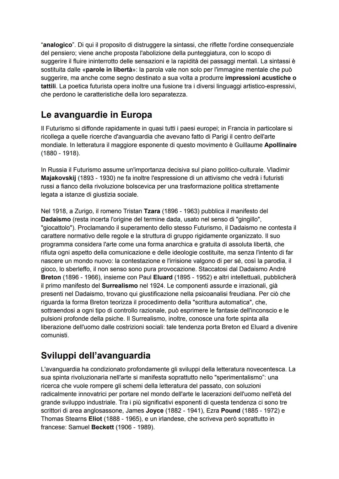 # Avanguardie, futurismo e crepuscolarismo
## La stagione delle avanguardie
Si definiscono avanguardie alcune tendenze letterarie e artist