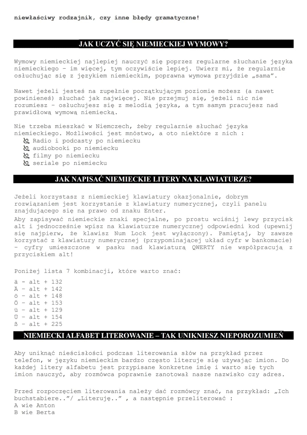 # ALFABET NIEMIECKI I WYMOWA
Spis treści
1. Alfabet niemiecki ile ma liter?
2. Alfabet niemiecki - wymowa
2.1 wymowa długie i krótkie samo
