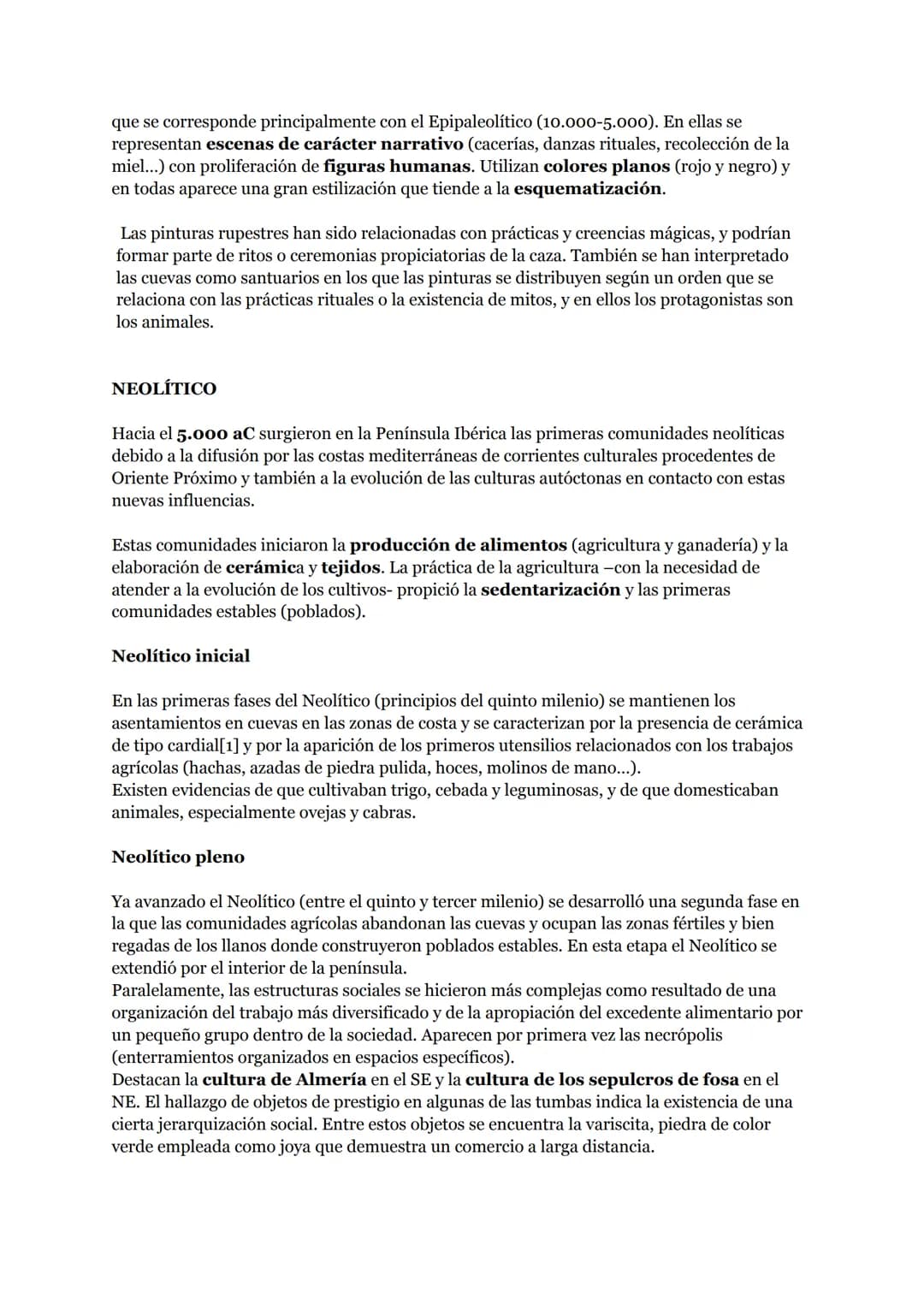 # Tema: LA PREHISTORIA EN LA PENÍNSULA IBÉRICA
1. LA PREHISTORIA: LA EVOLUCIÓN DEL PALEOLÍTICO AL NEOLÍTICO. LA
PINTURA CANTÁBRICA Y LA LEV