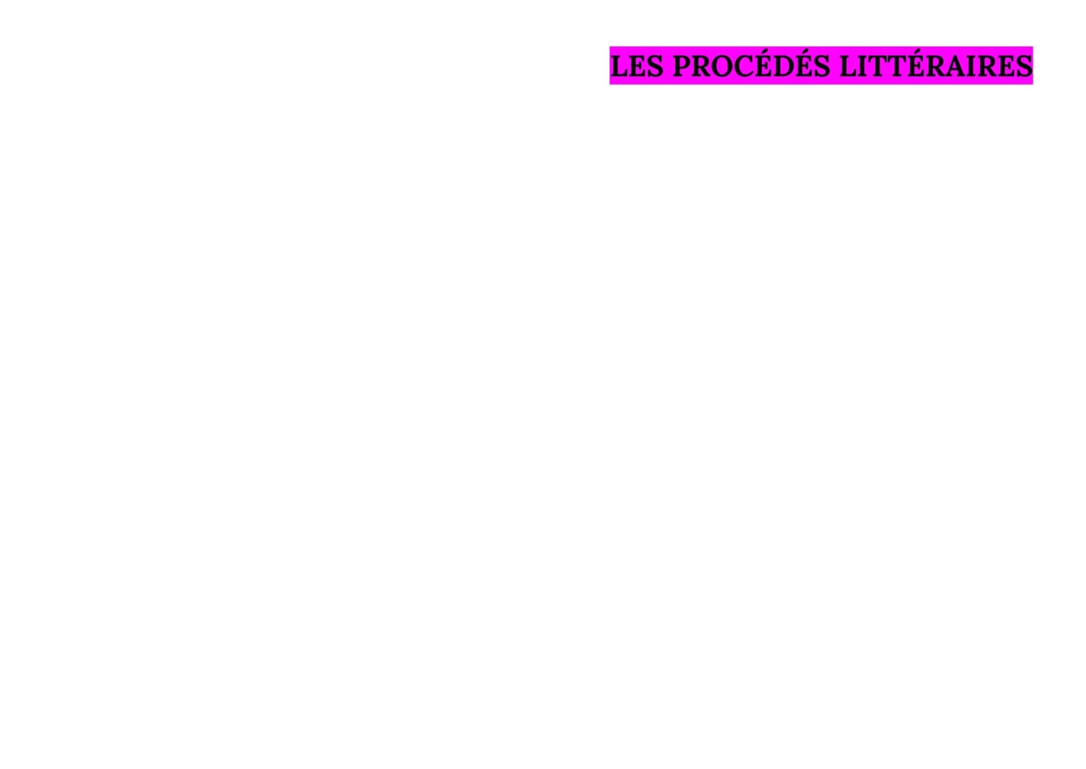 Les procédés lexicaux
Le jeu sur la connotation-> permet de créer des images mentales
chez le lecteur, de la surprise ou des ruptures (l'ho