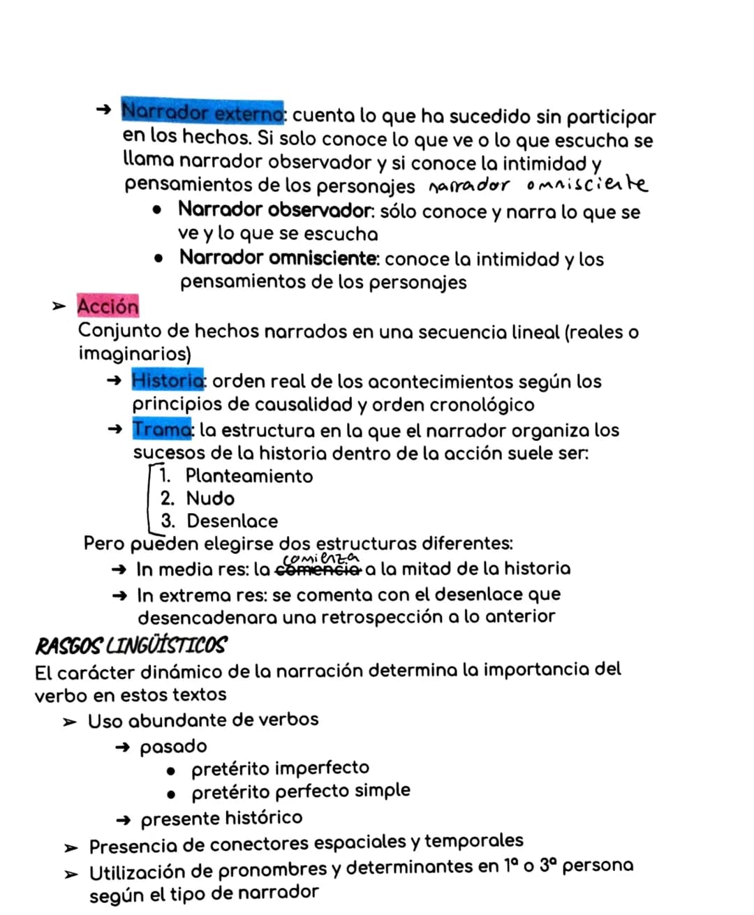 # LA NARRACIÓN
La narración es el relato de unos sucesos que les ocurren a unos
personajes en un espacio y en un tiempo determinados
## ELE