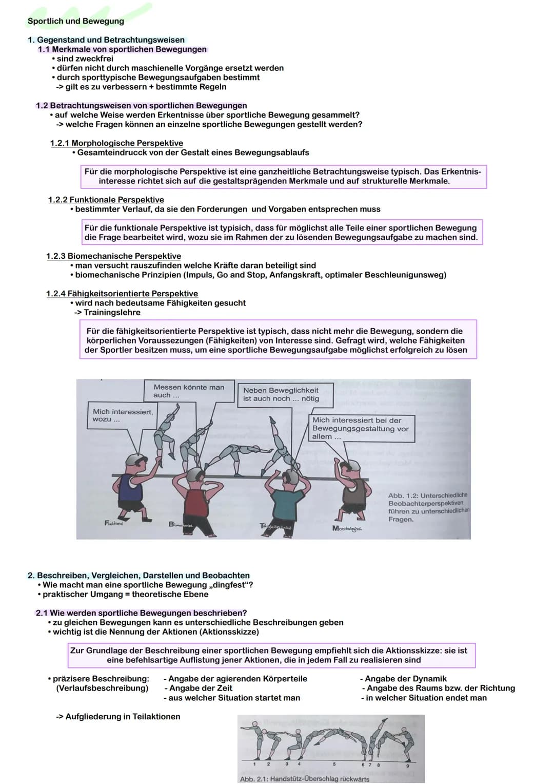 # BEWEGUNGSLEHRE # Sportlich und Bewegung
1. Gegenstand und Betrachtungsweisen
1.1 Merkmale von sportlichen Bewegungen
• sind zweckfrei